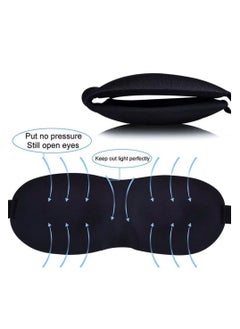 JOY TOUR 3d Sleeping Mask Blocking Light Sleep Eye Mask Memory Foam With Earplug Blue  - Image 3