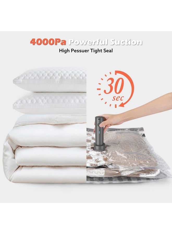 Apoaa Travel Vacuum Bags with Wireless Charging Air Pump, 12 Pack Vacuum Seal Bags with 3 Sizes for Clothing Travel, Space Saver for Luggage, Business Trip, Home Storage, - Image 3