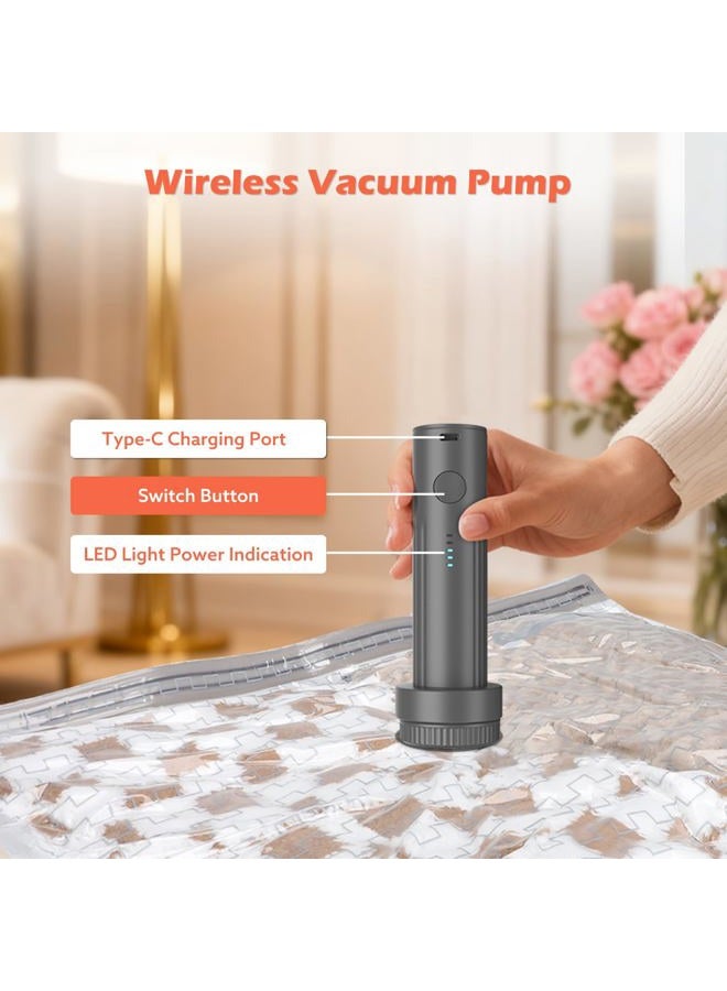 Apoaa Travel Vacuum Bags with Wireless Charging Air Pump, 12 Pack Vacuum Seal Bags with 3 Sizes for Clothing Travel, Space Saver for Luggage, Business Trip, Home Storage, - Image 2