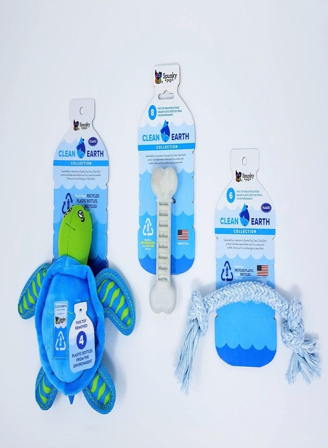 Spunky Pup Clean Earth Recycled Rope Dog Toy | Made in USA| Made from 100% Recycled Water Bottles, Medium,Blue,7122 - Image 4