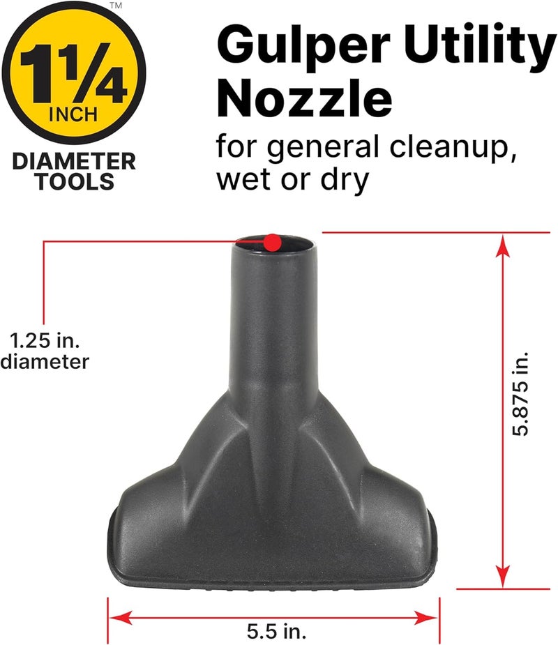 SHOPVAC Shop 9064300 1.25 Inch Diameter Cleaning Kit, Includes Round Brush, Crevice Tool, and Gulper Nozzle, Black, Ideal for Upholstery, Blinds, and Car Interiors (1-Pack) - Image 3
