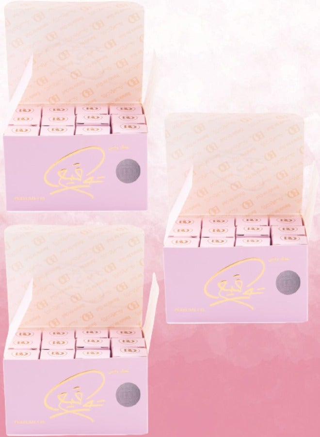 Banafa 36 Pieces Tawqie Pink Perfume Oil 3 ml - Image 1