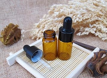 VASANA 12PCS 1ML Empty Refill Mini Amber Glass Essential Oil Dropper Bottles Jars Packing Vials with Black Rubber Cap Cosmetic Perfume Sample Travel Liquid Storage Containders Makeup Beauty Tool - Image 5