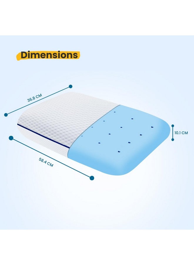 Sleepsia Orthopedic Cooling Gel Memory Foam Pillow | 1 Year Warranty | Cervical Pillows for Spondylitis Neck and Shoulder Pain Relief Support Bed Sleeping (Medium, Blue Pipping) - Image 2