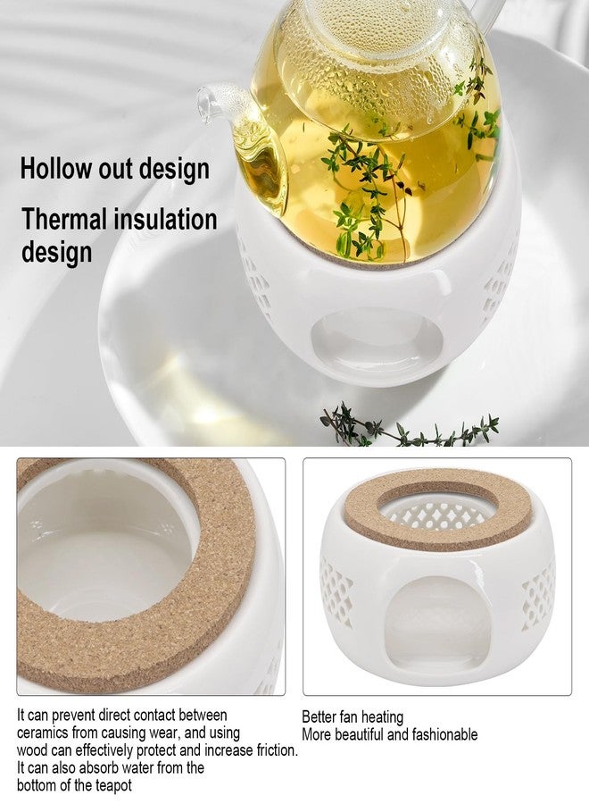 Buwico Teapot Warmer, Ceramic Tea Warmer with Cork Cushion, Candle Heater for Heating Coffee, Milk, Tea Light Heater, Candle Warmer - Image 3