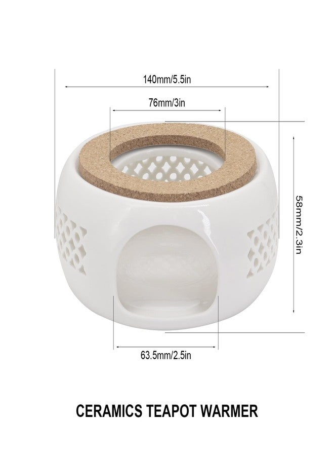 Buwico Teapot Warmer, Ceramic Tea Warmer with Cork Cushion, Candle Heater for Heating Coffee, Milk, Tea Light Heater, Candle Warmer - Image 2