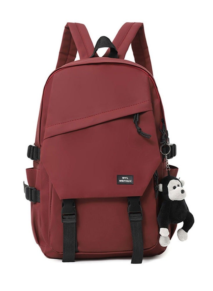 جوي شيك حقيبة ظهر من البوليستر مقاومة للماء مع غطاء إغلاق وحقيبة كتب قصيرة مقاومة للتآكل مع قلادة كرتونية لطلاب الجامعات المتوسطة والثانوية - Image 3