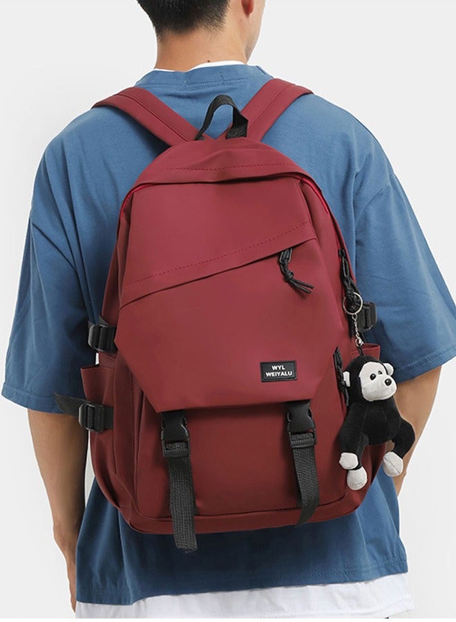 جوي شيك حقيبة ظهر من البوليستر مقاومة للماء مع غطاء إغلاق وحقيبة كتب قصيرة مقاومة للتآكل مع قلادة كرتونية لطلاب الجامعات المتوسطة والثانوية - Image 1