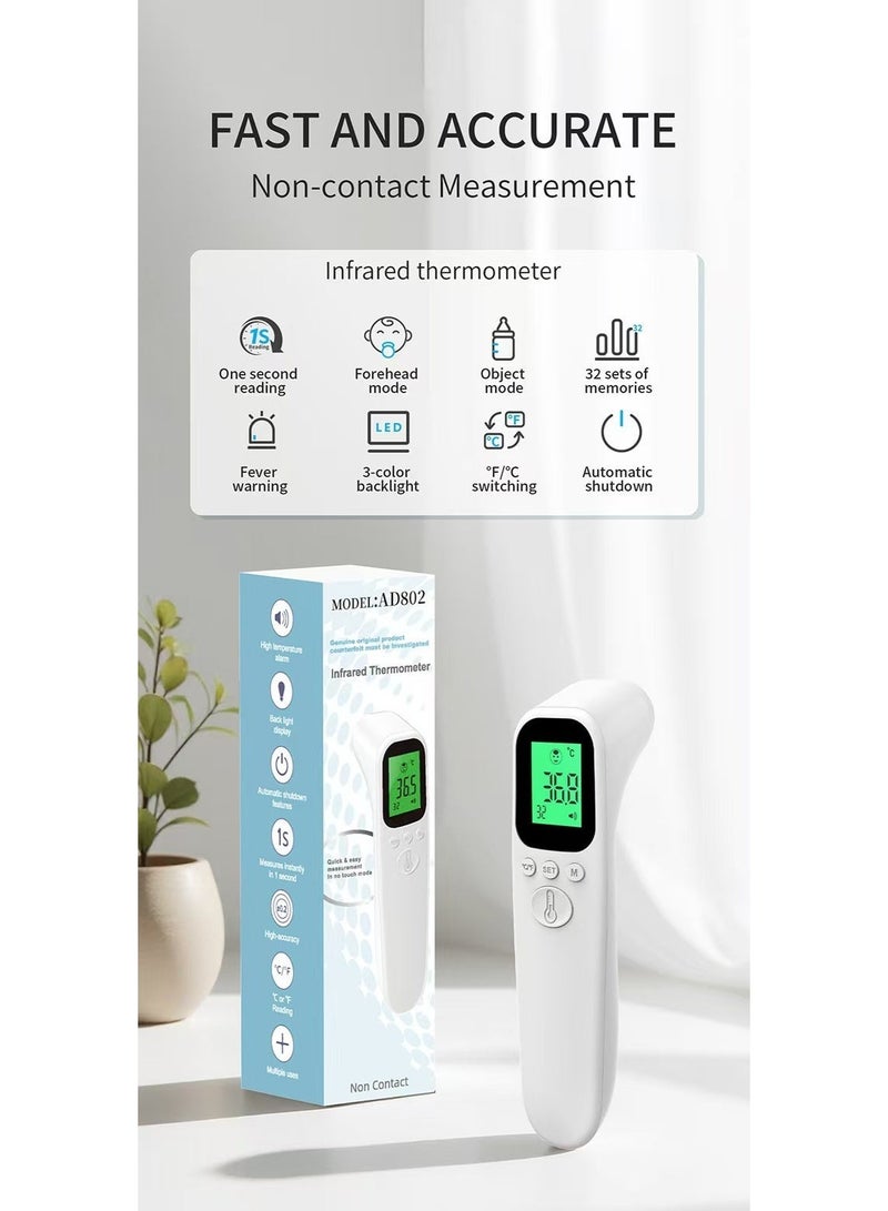 HUMJO Forehead Thermometer,Temperature Measuring Gun, Body Thermometer for Home,3-color backlight,High Temperature Warning - Image 3