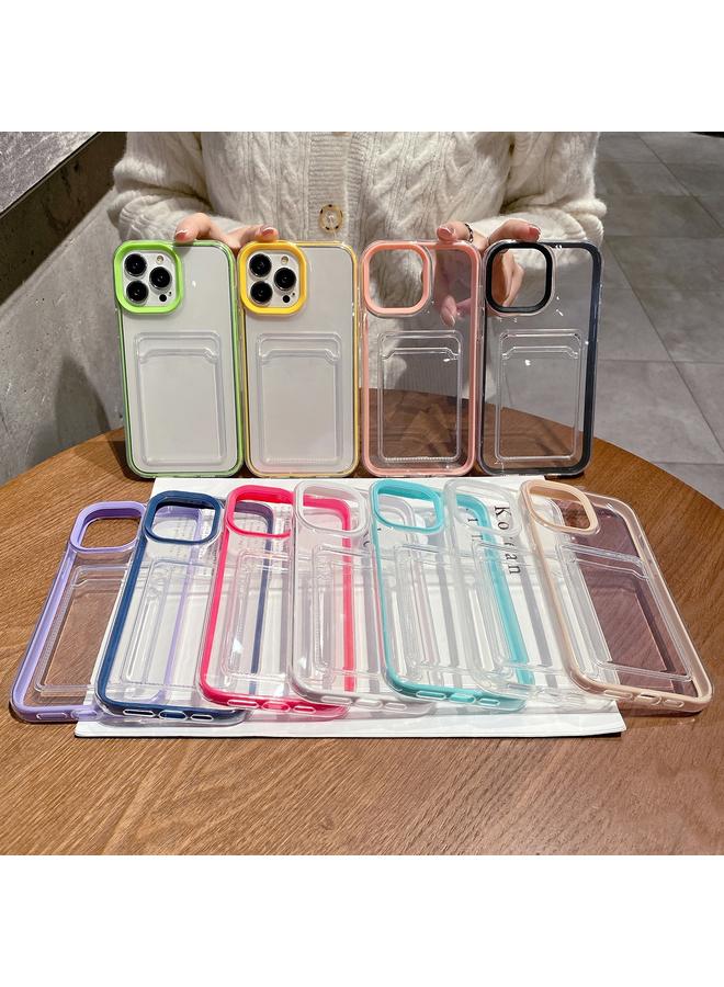 زبون جراب لهاتف iPhone 13 Pro Max 360 جراب شفاف هجين من مادة TPU مع فتحة بطاقة - Image 3