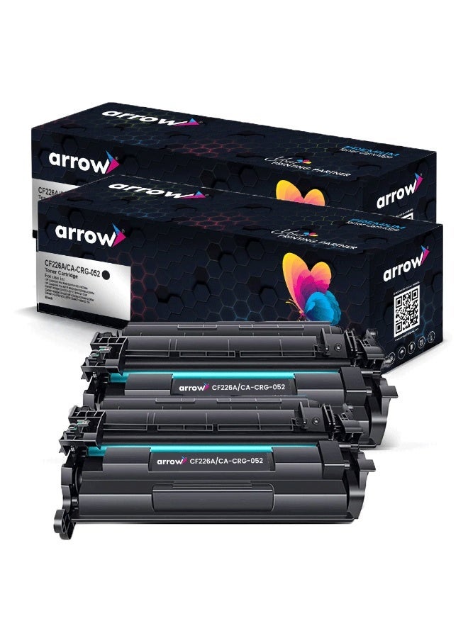ARROW TONER CARTRIDGE 26A - CF226A/CA-CRG-052 SET OF 2 PACK Replacement For HP LaserJet Pro M402n,M402d,M402dn,M402dw,M402dne,MFP M426dw,M426fdn,M426fdwCN-imageCLASS LBP214dw,215dw,MF426dw,424dw,429dwCN-i-SENSYS LBP212dw,214dw,215x,MF421dw,426dw,428x,429x(Black) - Image 1