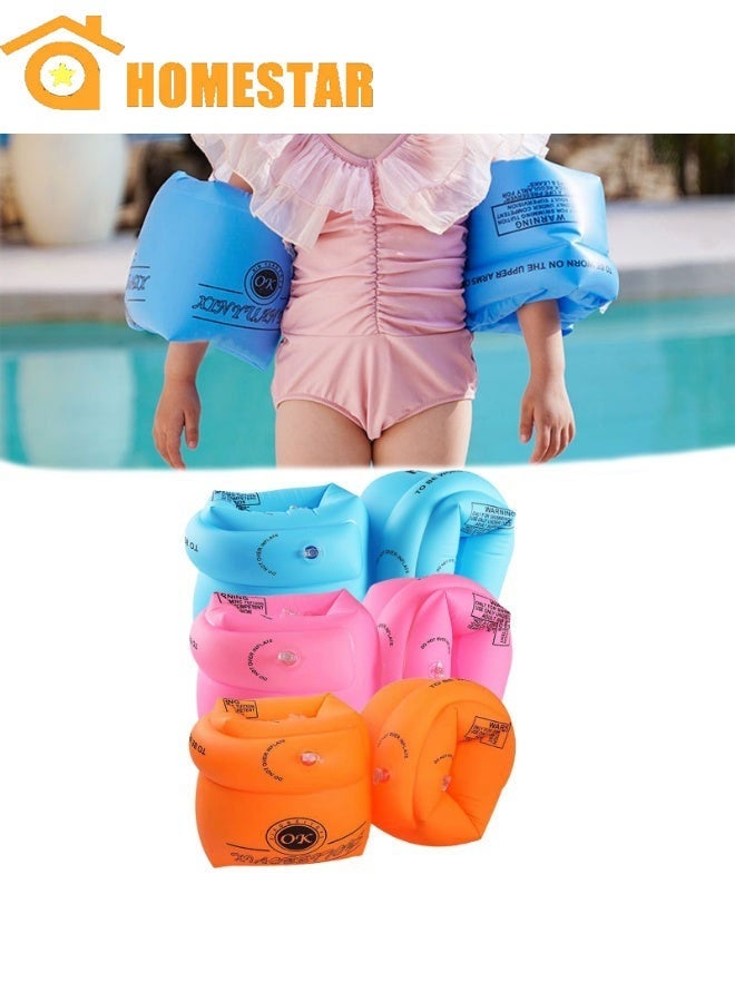 HOMESTAR 6 Pieces PVC Swimming Arm Float Rings,Arm Floaties Inflatable Float Swim Arm Bands Water Floater Sleeves for Swimming - Image 1