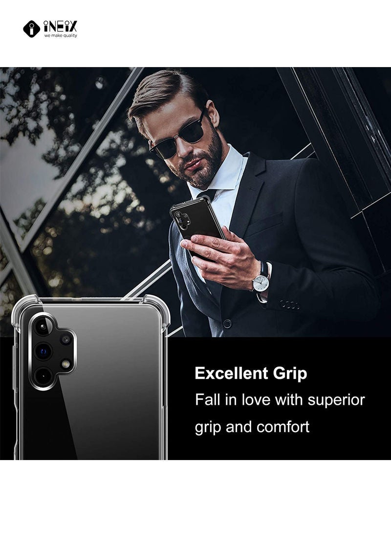 إينيكس جراب شفاف سيليكون عالي النقاء للحماية من الصدمات لهاتف سامسونج جالاكسي A32 5G - شفاف - Image 4