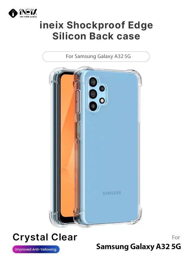 إينيكس جراب شفاف سيليكون عالي النقاء للحماية من الصدمات لهاتف سامسونج جالاكسي A32 5G - شفاف - Image 1