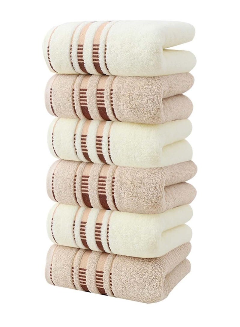 Sharpdo 6-Pack Cotton Towels for Adults, Soft Cotton Towels for Washing Face  6 Pieces 35*75cm - Image 1