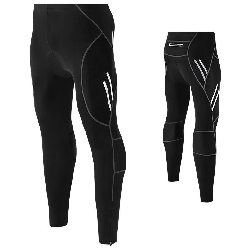 Cycling Pants 82% Nylon 18% Spandex Breathable Moisture-Wicking - Stretch Ultra Slim Light Core Compression Tights for Night Safe Road Mountain Bike Riding - Image 1