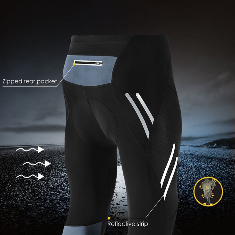 Cycling Pants 82% Nylon 18% Spandex Breathable Moisture-Wicking - Stretch Ultra Slim Light Core Compression Tights for Night Safe Road Mountain Bike Riding - Image 4