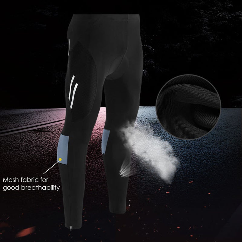 Cycling Pants 82% Nylon 18% Spandex Breathable Moisture-Wicking - Stretch Ultra Slim Light Core Compression Tights for Night Safe Road Mountain Bike Riding - Image 5
