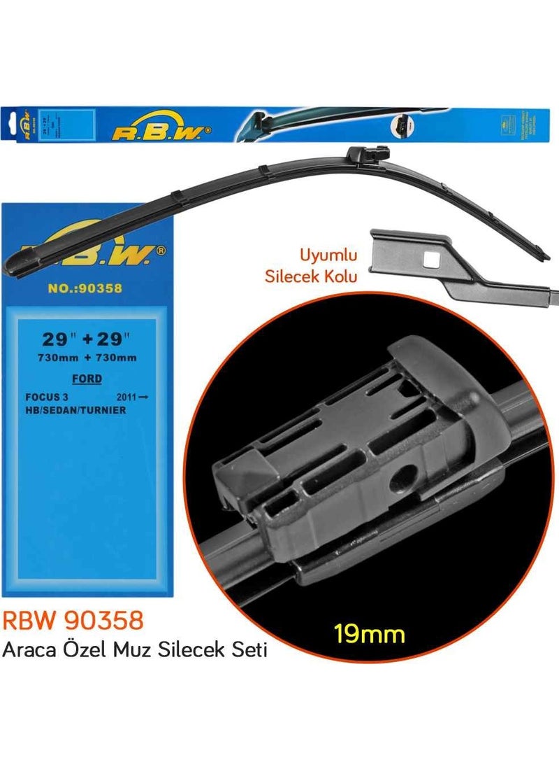 RBW 90358 Ford Focus 3 Hb/Sedan/Turnier 2011-2018 Front Wiper Set  - Image 3