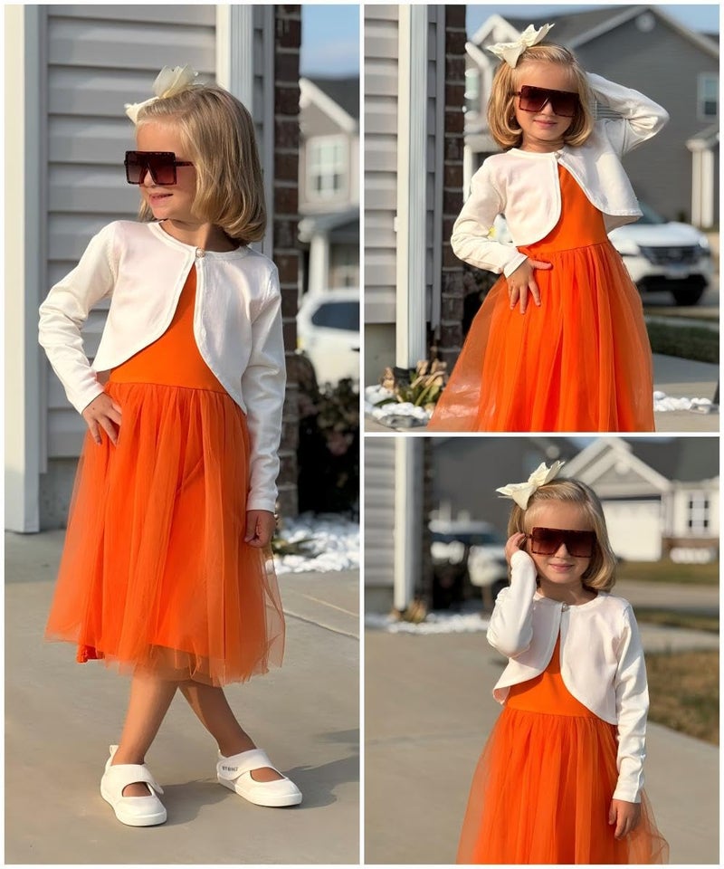 Arshiner Girls Open Front Shrug Cardigan Kids Children Knit Long Sleeve Bolero with Button Closure White 9-10 Years - Image 4