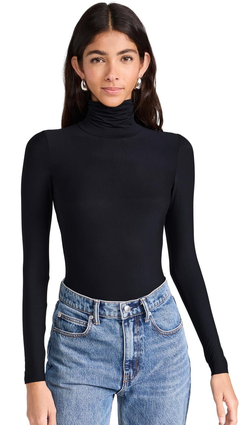commando Butter Turtleneck Bodysuit | Ultra-Soft Austrian Modal Turtleneck Bodysuit | Raw-Cut Edges & Seamless Finish | Black, Medium - Image 1