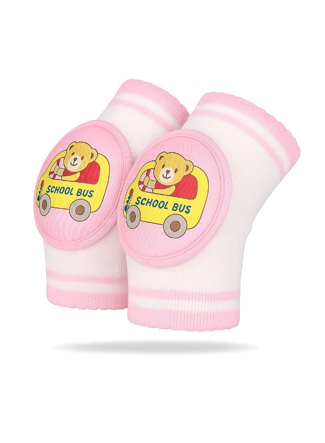 Pink Bear School Bus Baby Crawling Knee Pads - Fun & Protective - Image 3
