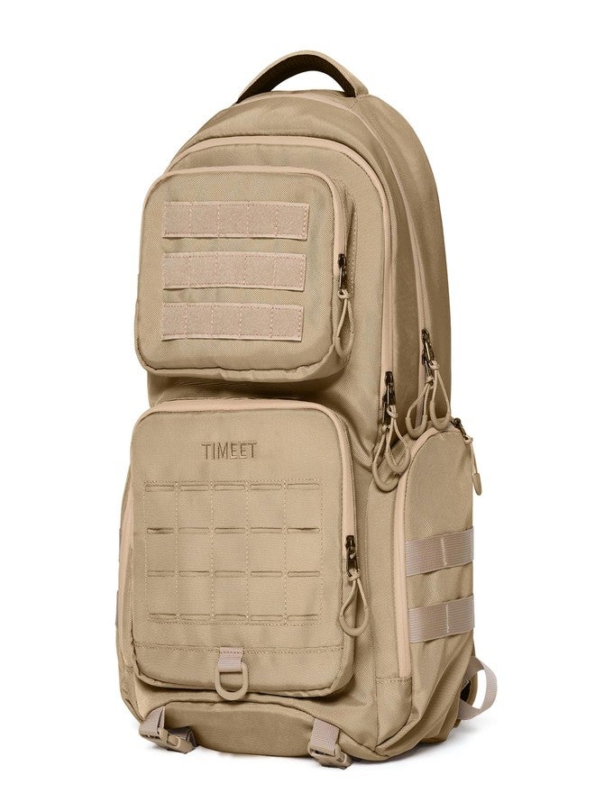 Timeet Tactical Backpack Hiking Backpack: Laser-Cut Molle System Military Backpack - Large Capacity Survival Tactical Gear - Water-Resistant Tactical Bag 3 Day Assault Pack (Khaki, 21 Inch) - Image 1