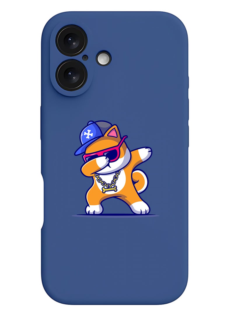 Theodor Protective Slim Fit Case Liquid Silicone Cover with Full Body Protection Anti-Scratch Shockproof Case For Apple iPhone 17 (Blue) Dog Dab - Image 1