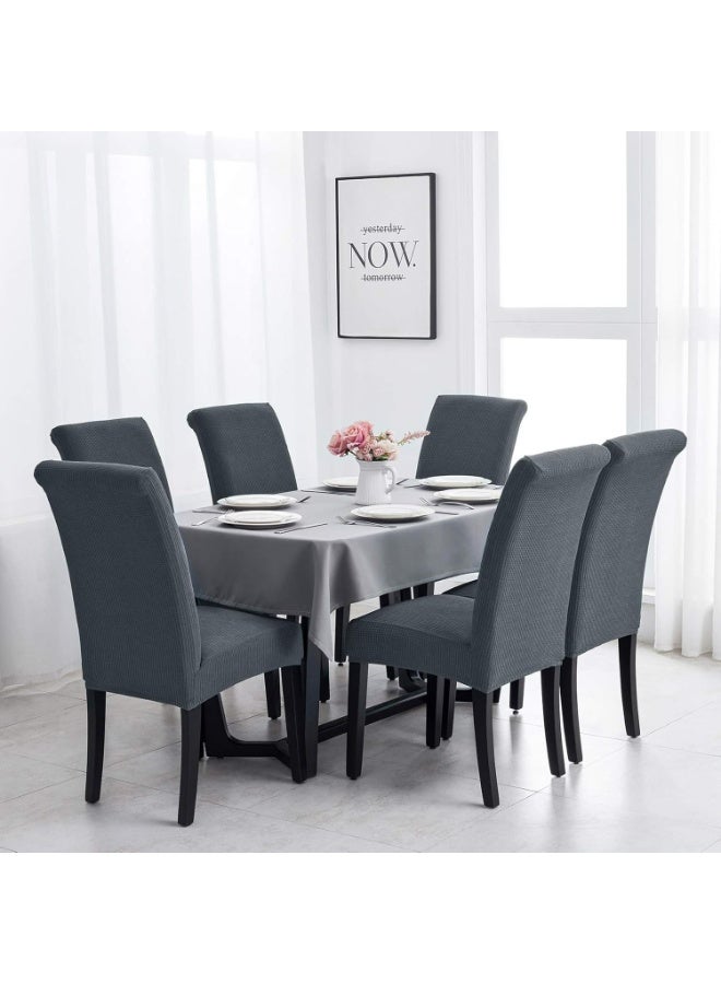 أغطية كراسي قابلة للتمدد لغرفة الطعام، طقم من 6 قطع، أغطية كراسي قابلة للإزالة والغسل، أغطية حماية لمقاعد كراسي الطعام، مثالية لتزيين المنزل وقاعات الولائم (yt-3) - Image 2