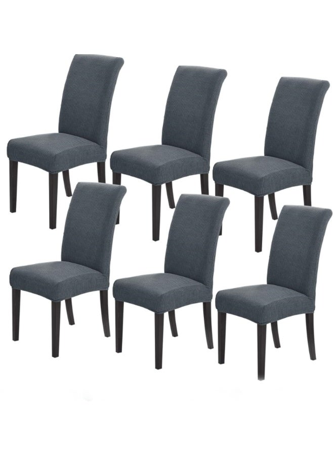 أغطية كراسي قابلة للتمدد لغرفة الطعام، طقم من 6 قطع، أغطية كراسي قابلة للإزالة والغسل، أغطية حماية لمقاعد كراسي الطعام، مثالية لتزيين المنزل وقاعات الولائم (yt-3) - Image 1