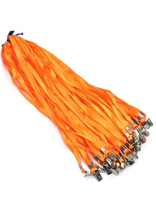 Bird Fiy Orange Lanyard Clip 50 Pack 17" Lanyards With Clip Badge Lanyard Bulk Neck Flat Lanyards For Badge Holders - Image 1