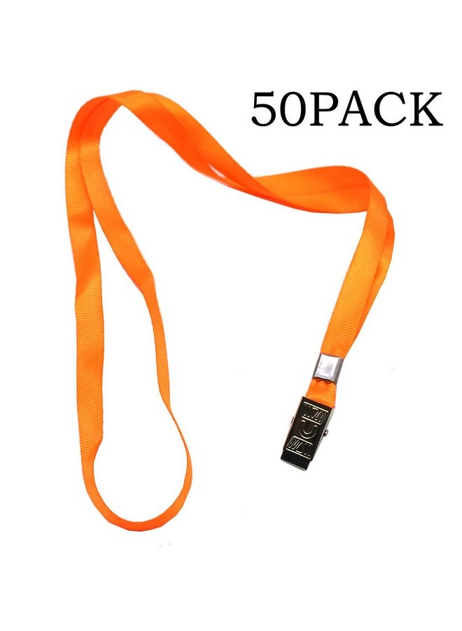 Bird Fiy Orange Lanyard Clip 50 Pack 17" Lanyards With Clip Badge Lanyard Bulk Neck Flat Lanyards For Badge Holders - Image 3