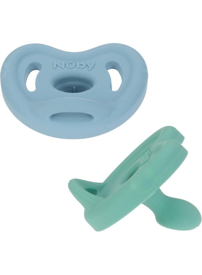 Nuby 100% Silicone Orthodontic Pacifiers 2pk, 0-6 Months - Image 3
