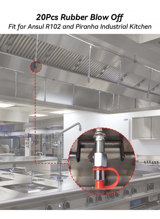 TIKSCIENCE Rubber Blow Off Caps Fit for Ansul R102 Piranha Industrial Kitchen Fire Suppression Nozzles Suppression Vent A Hood Systems Grease Caps Kit, 20 Caps - Image 1