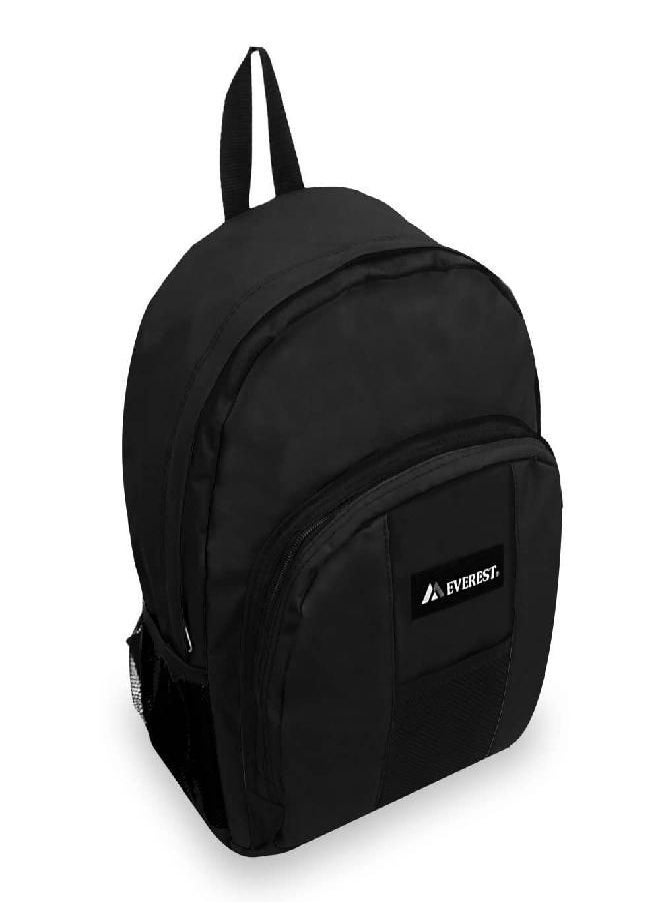 Everest Luggage Backpack With Front And Side Pockets, Black, Large  - Image 1