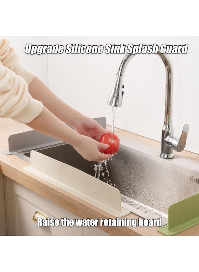 Silicone Sink Splash Guard,19.5inch Wide Kitchen Sink Water Barrier with Strong Suction Cups,kitchen sink splash guard,Anti-Splash Protector for Dishwashing,Countertops(Grey) - Image 5