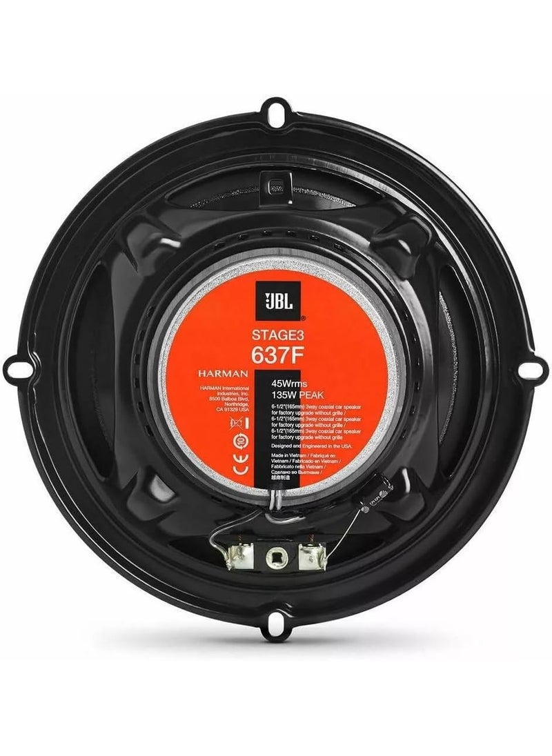 JBL JBL Car Speakers Stage3 637F Speakers, 16.5 cm, 3-Way Coaxial, 135W Peak Power  - Image 3