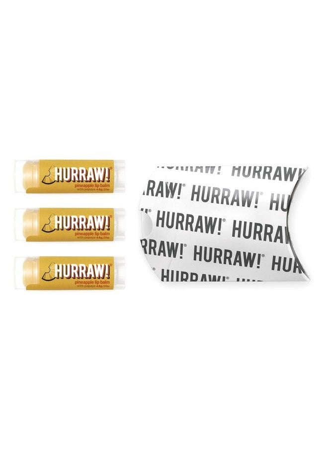 Hurraw! Pineapple Lip Balm 3 Pack: Organic Certified Vegan Cruelty and Gluten Free NonGMO 100% Natural Ingredients Bee Shea Soy and Palm Free Made in USA  - Image 3