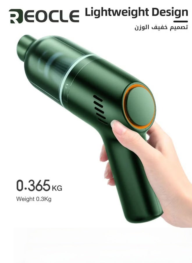 REOCLE Handheld Vacuum Cordless Portable Car Vacuum Cleaner 9000pa Mini Rechargeable Hand Vacuum Cleaner 120W Power Suction with Bag Wet Dry Vacuum for Car Home Office Pet Hair Computer & Carpet - Image 4