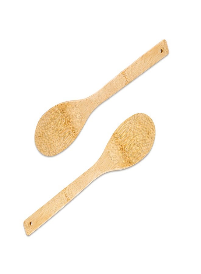 Beiskll Wooden Spoons for Cooking, Bamboo Nonstick 12" Kitchen Utensils, 2-Piece - Image 1