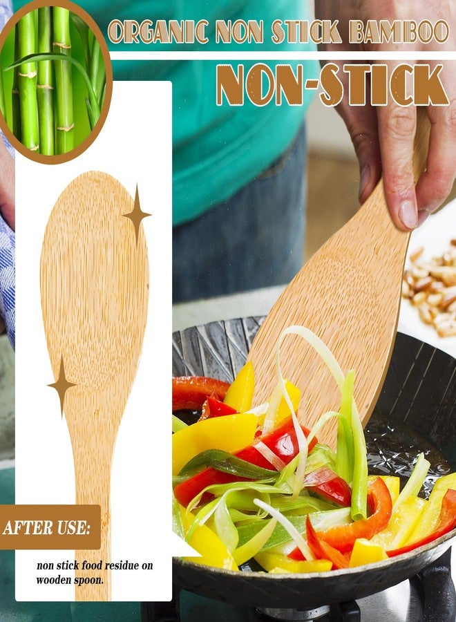 Beiskll Wooden Spoons for Cooking, Bamboo Nonstick 12" Kitchen Utensils, 2-Piece - Image 3