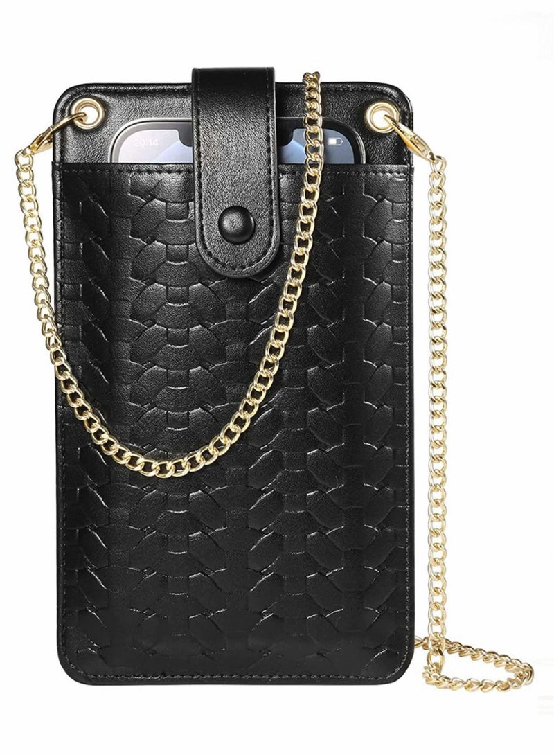 Captaintech Handbags, Cell Phone Purse, Wallet Small Crossbody Bags, Mini Shoulder Bag, with Card Slot, for iPhone 13 Pro, for Max Galaxy S22 Ultra (Black) - Image 1