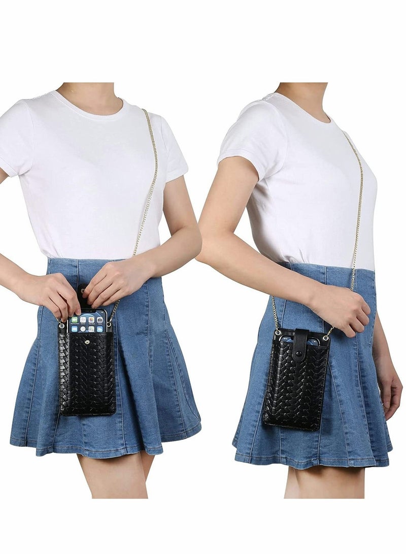 Captaintech Handbags, Cell Phone Purse, Wallet Small Crossbody Bags, Mini Shoulder Bag, with Card Slot, for iPhone 13 Pro, for Max Galaxy S22 Ultra (Black) - Image 3