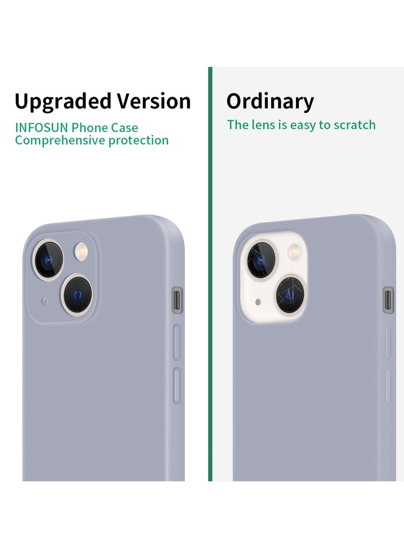INFOSUN - INFOSUN Compatible with apple iPhone 13 Full Coverage for Protective Case, Ultra Slim Soft Silicone Gel TPU Cover, Matte Surface Ultra-Thin Case, for iPhone 13 (Gray) - Image 1