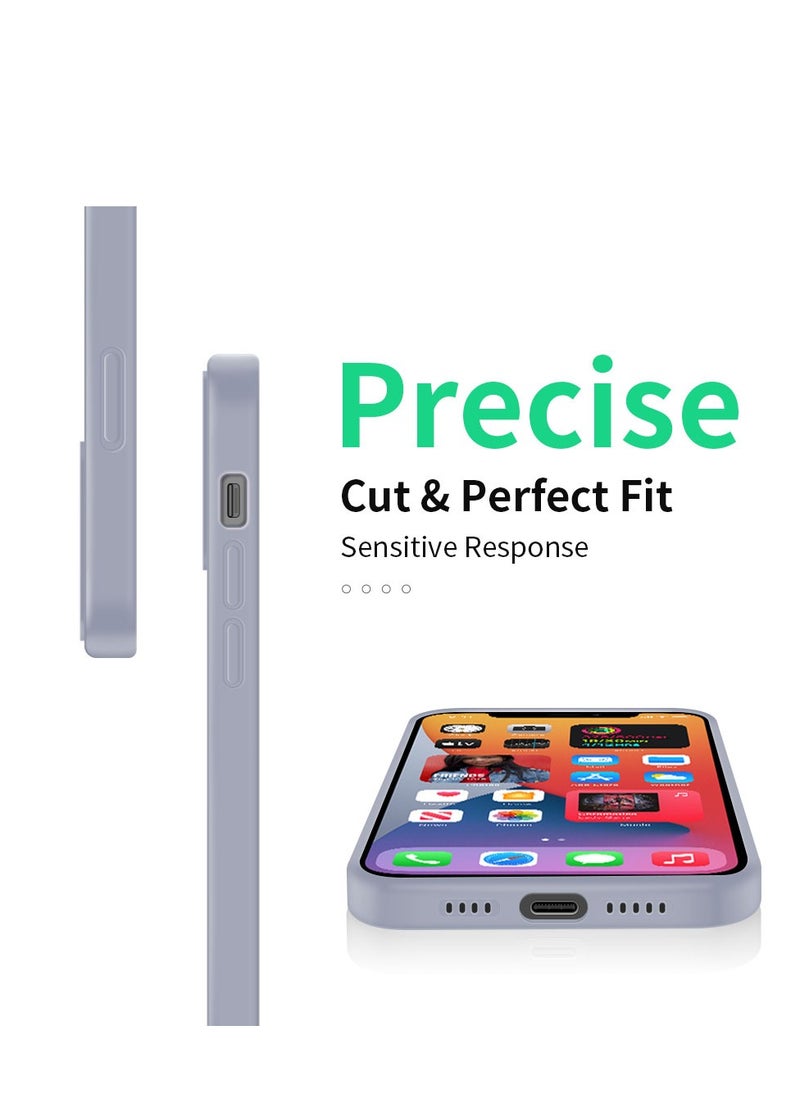 INFOSUN - INFOSUN Compatible with apple iPhone 13 Full Coverage for Protective Case, Ultra Slim Soft Silicone Gel TPU Cover, Matte Surface Ultra-Thin Case, for iPhone 13 (Gray) - Image 1
