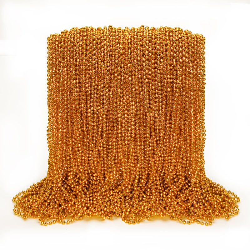 EOBOH 100PCS Mardi Gras Beads Orange Bead Toy Necklaces Party Favors 33 Necklaces Costume Accessories Festival Parade Throw Accessories Mardi Gras Halloween Wedding Celebrations Decor - Image 3