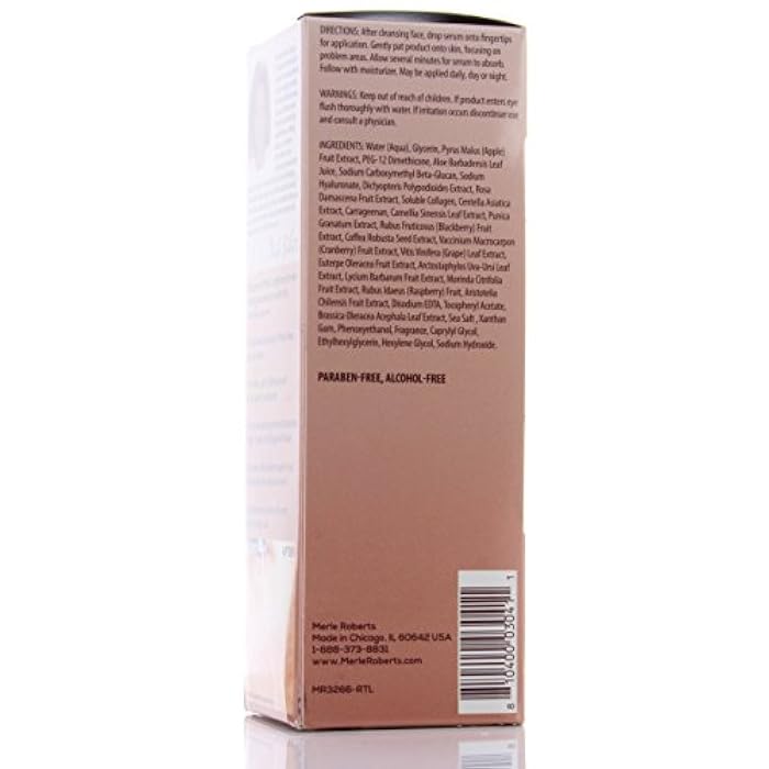 Merle Roberts Dark Spot Serum with Collagen. Anti-aging serum for Wrinkles, Sagging Skin, & Fine lines. With Bulgarian Rose & Antioxidant Superfood botanicals Kale, Acai, & Noni. (1 Fl Oz (Pack of 1)) - Image 5