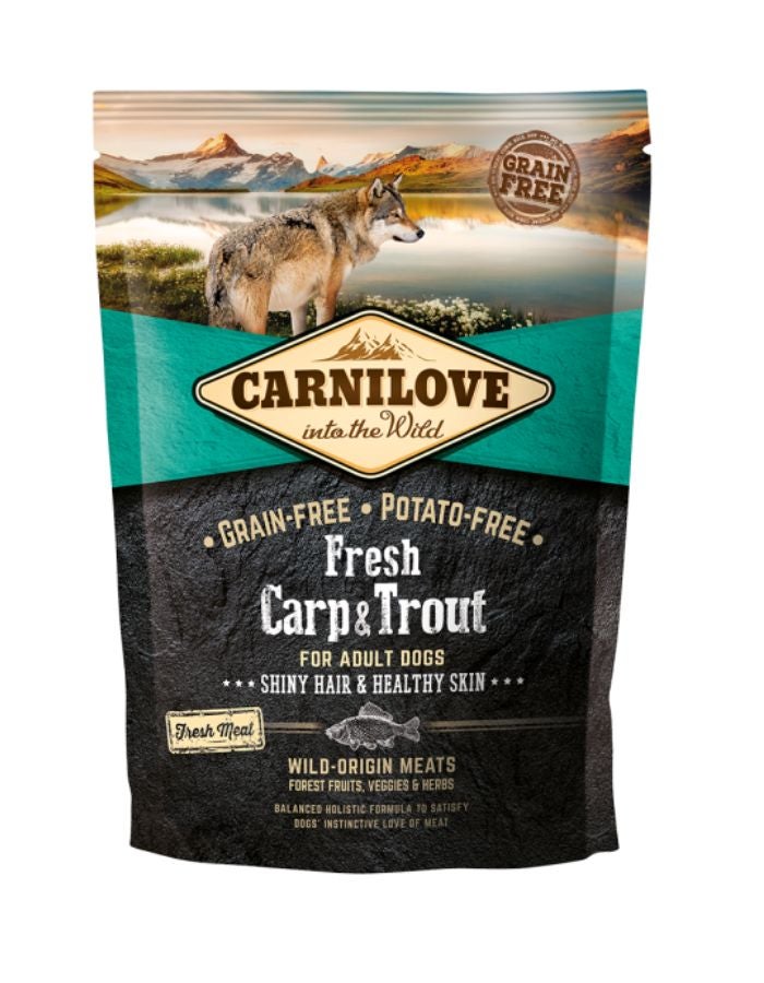 Carnilove Fresh Carp & Trout Adult Dog Food – 1.5kg, Grain-Free Complete Nutrition with Fresh Fish