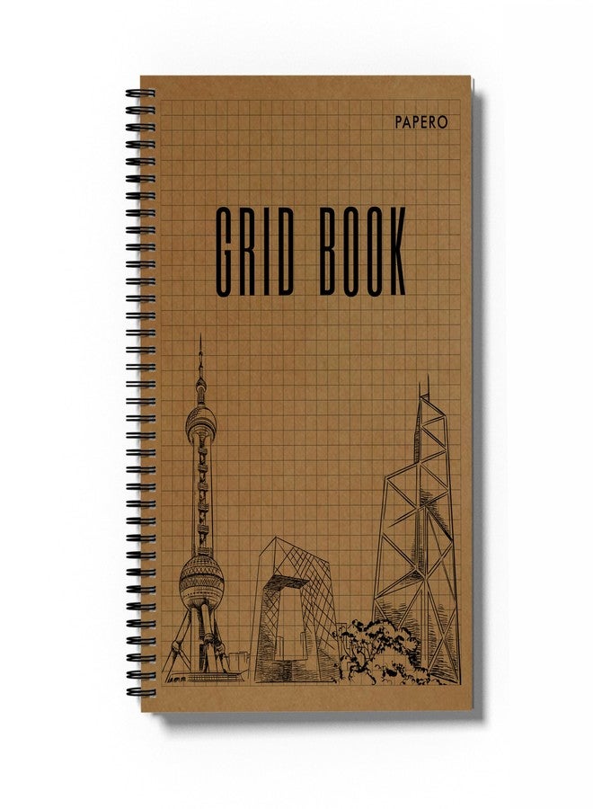 PaperO Professional A5 Square Grid Notebook | 5MM Square Graph Design | 100 GSM A5 Size (21.0 x 14.5 cm) | Ideal for Architects & Designers | Kraft Cover | 100 Pages | Grid Book - Image 1