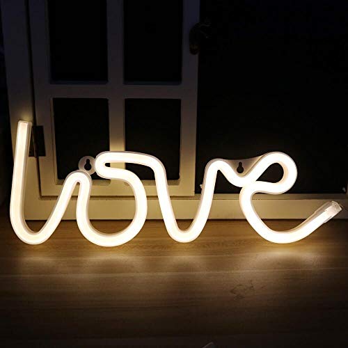 Quace Love Neon Signs Light LED Neon Art Decorative Lights Wall Decor for Bedroom, House, Bar, Pub, Hotel, Beach, Recreational (Warm White) - Image 3